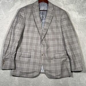 Hart Schaffner Marx Blazer Mens 44R Plaid Wool‎ Sport Coat New York Fit Jacket